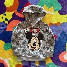 Disney Mickey Mouse Kids Hoodie Size 18 Months Boys Girls Gray Pullover Cartoon
