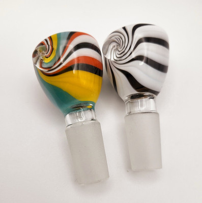 14mm Glass Hand Made Heady Swirl Bowls. You get 2 High Quality Bowls 