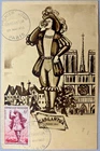 FRANCE GARGANTUA FIRST DAY 1953 PARIS 6F POST CARD MAXIMUM + BLASON