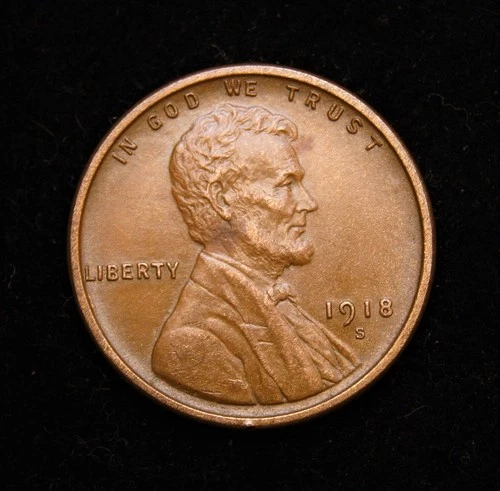 1918-S  Lincoln Wheat Cent  AU+