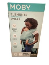 Moby Elements Featherknit Baby Wrap Hydro Green Newborn to Toddler 8-33 lb