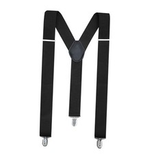 Suspenders for Men Heavy Duty Tuxedo Dress Pants 1.4 inch Solid Black