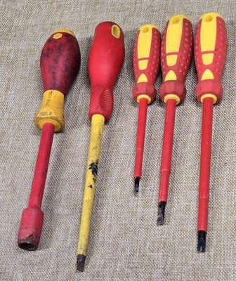 Wiha + Mixed IEC 60900 1000V Insulated Screwdriver Lot 5pc