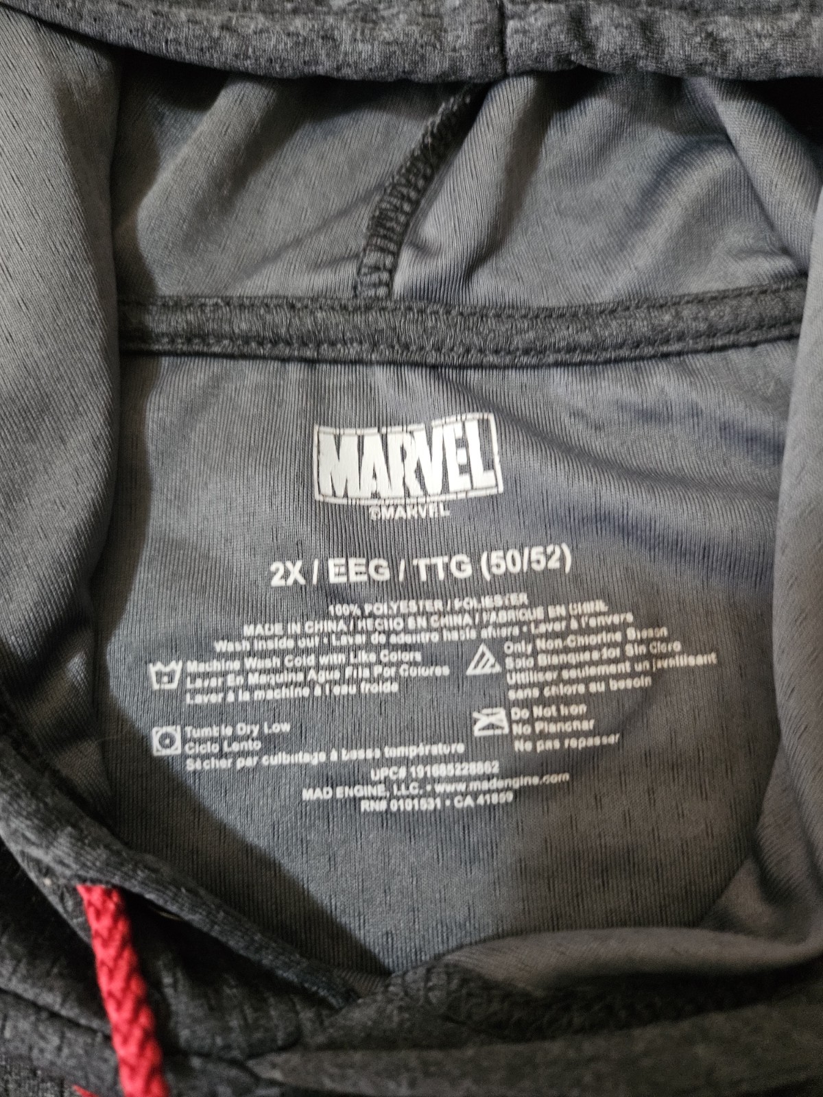Marvel Deadpool Lightweight Grey Pullover Hoodie … - image 4