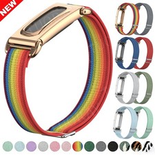 For Google Fitbit Air 2026 Elastic Nylon Adjustable Sports Band Strap Metal Case
