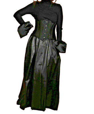 Camellias Black Satin Wide Waist Corset Underbust Classic Women Fashion Size M