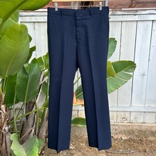 Vintage 70s Levi  s Action Slacks Pleated Navy Dress Pants Talon Zip 34x31 USA