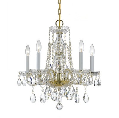 Crystorama Lighting Group 1061-CL-MWP Traditional Crystal 5 Light - Brass
