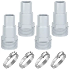 4 Pack Universal Combo Pool Hose Adapter 1-1/4" or 1-1/2" Pool Pump Hose Conn...