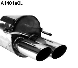 Bastuck Edelstahl Racinganlage ab Kat Opel Omega B 6 Zyl. 2x76mm scharf schräg