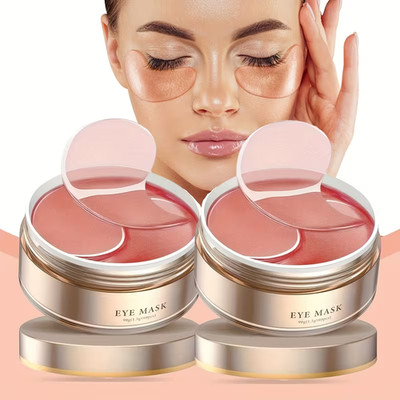 Pack Pink Hydrogel Eye Mask Patches Gel Under Eye Treatment Dark Circles Puffy