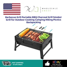 Barbecue Grill Portable BBQ Charcoal Grill Smoker Grill for Outdoor Cooking Camp