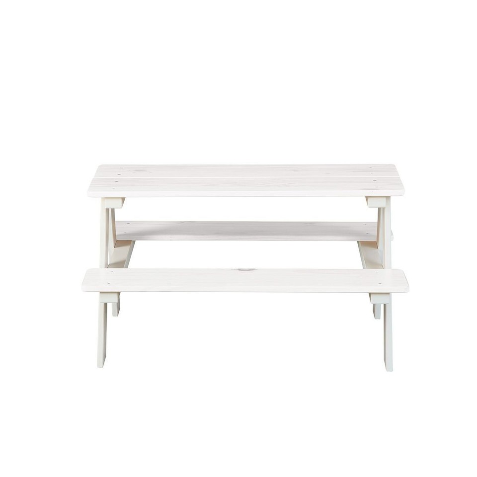 Table Enfant en Bois "Massif" 90cm Blanc
