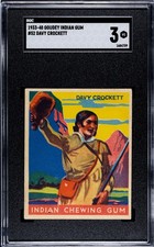 1933 Goudey Indian Gum DAVY CROCKETT #52 SGC 3 (VG) Series of 96 Rare!!