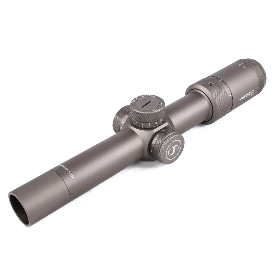 Mira para rifle compacta marrón Sniper 1,2-6x24 SFP tubo de 30 mm retícula iluminada Foto 3 de 4