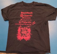 Mens t shirt graphic featuring Blackrock, Open Ai, Berkshire Hathaway, Palantir