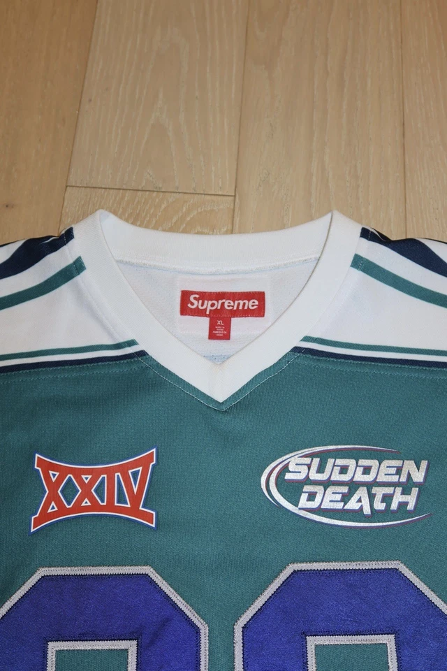 Camiseta de fútbol Supreme Sudden Death verde azulado talla XL EXCELENTE ESTADO Foto 4 de 4