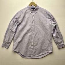 Polo Ralph Lauren Yarmouth Shirt Mens 17 34/35 Blue Long Sleeve Button Down