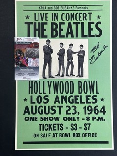 Bob Eubanks BEATLES Signed Autograph "Live Hollywood Bowl 1965" 11x17 Poster JSA