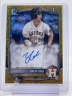 ZACH COLE 2025 BOWMAN CHROME 1ST GOLD SHIMMER REFRACTOR AUTO /50 Q0190