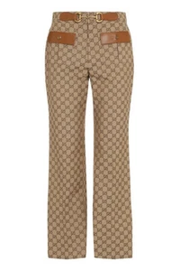 Pantalon GCCI beige/marron imprimé GG taille 36/US 0 neuf avec étiquette