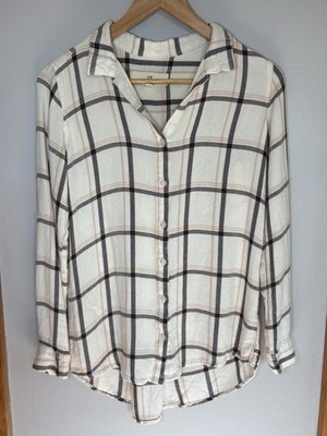 Thread and Supply Plaid Rayon Tunic Top Size XS