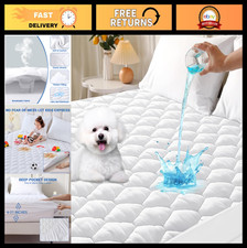 Queen Size Waterproof Mattress Protector Cover - Soft, Noiseless, Quilted, Deep