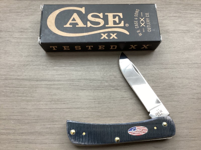 Case Sod Buster Jr 3.63" Star Stripes Gray Bone Folding Knife 6137 SS #53062