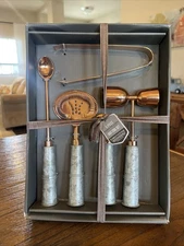 Cambridge Thirstystone 5Pc Bar Set Galvanized Steel and Copper