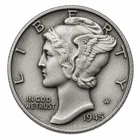 Mercury Dime 8" Aluminum Metal Sign Coin Wall Decor