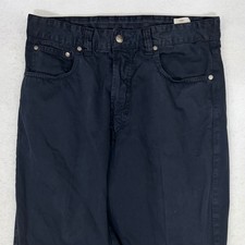 Ermenegildo Zegna Pants Mens 33 Navy Blue 5 Pocket Cotton Straight Leg Italy