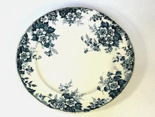 LARGE ROUND EARTHENWARE DISH SAINT AMAND IRON EARTH "MARIE LOUISE" XXth 28cm