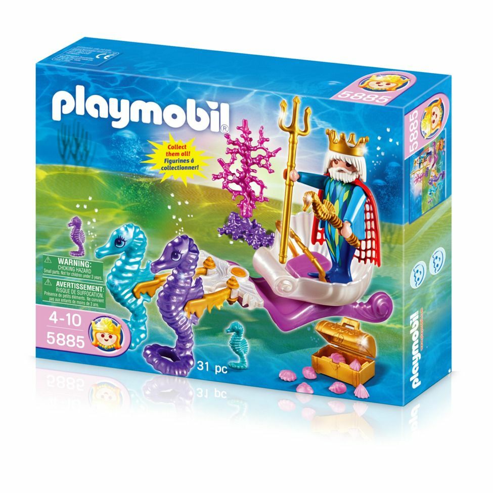 PLAYMOBIL 5885 King Neptune and Seahorse Chariot Underwater