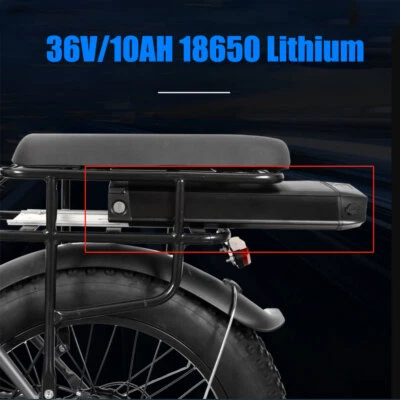 AAIWA 36V Electric Folding Bike Bicycle Fat Tire E-bike Rear Seat Spare battery USA