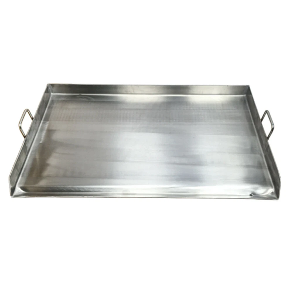HD 36" x 20" Stainless Steel Flat Top Triple Griddle Plancha Extra Rib Bottom