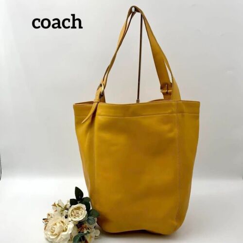 Large Capacity Rare Made In USA Old Coach 4082 Shoulder Bag Yellow Vintage #2209 - Picture 1 of 10