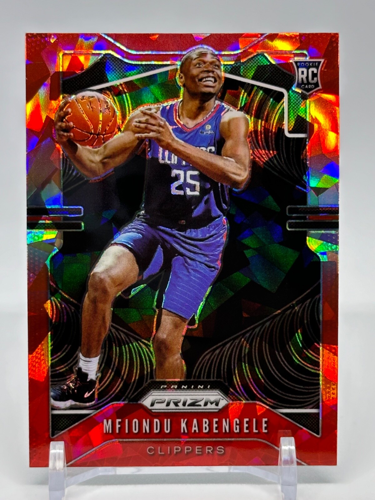 2019 Panini Prizm #271 Mfiondu Kabengele Rookie Red Cracked ice Clippers