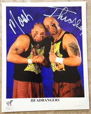 Mosh Thrasher dual SIGNED Head Bangers 8x10 Photo Wrestling Autograph - WWE WWF