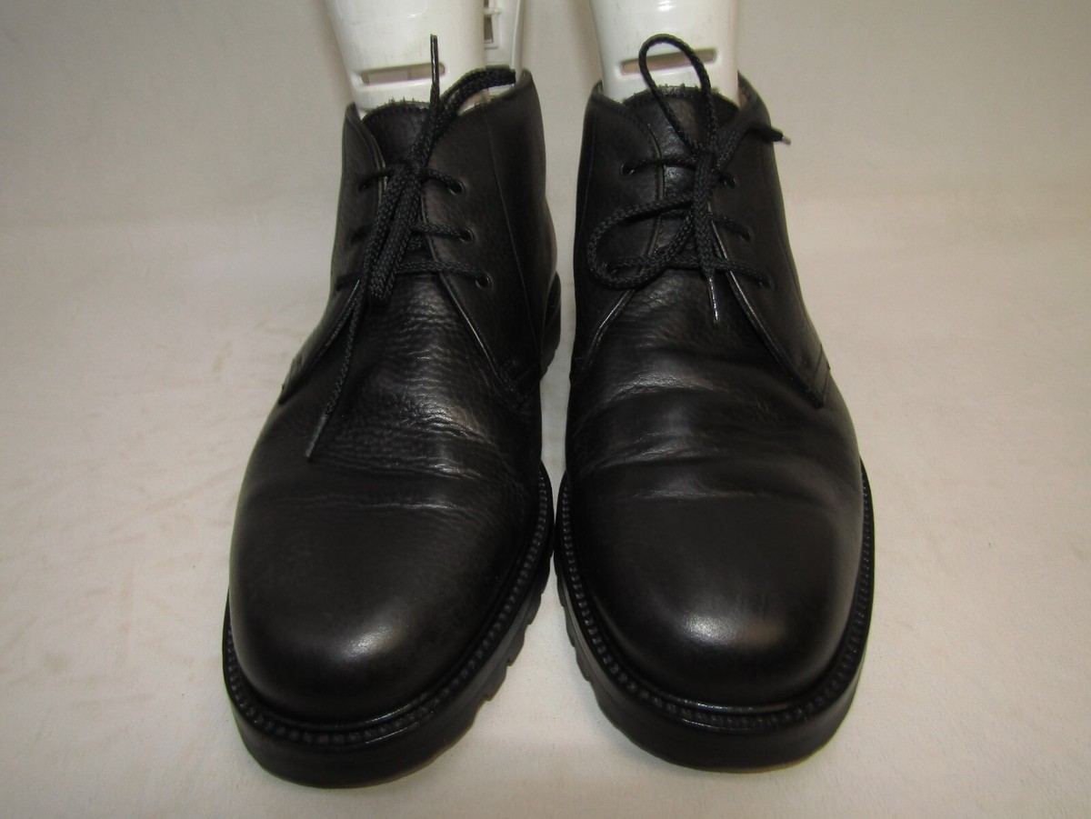 Faconnable Mens Size 7 D Black Leather Laces Ankle Boots | eBay display picture 3