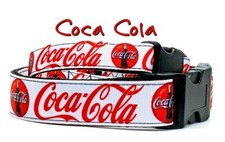 Coca Cola dog collar handmade adjustable buckle collar 1"or 5/8" wide or leash