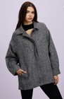 <!--F#f_0-->DAZIE Cozy Up Herringbone Winter Jacket Coat Size 16 BNWT Grey / Black / White<!--F/-->