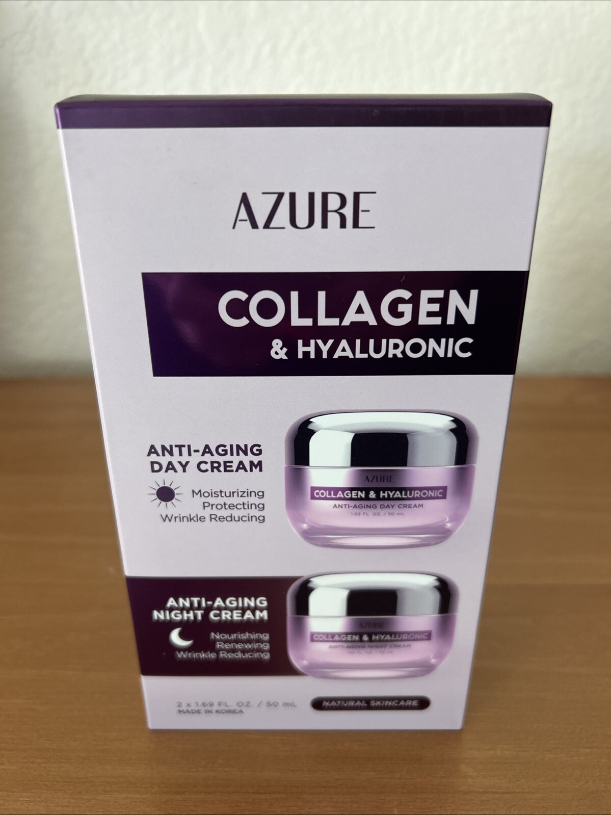 Collagen & Hyaluronic Acid Day & Night Face Moisturizer - K Beauty Anti-Aging C