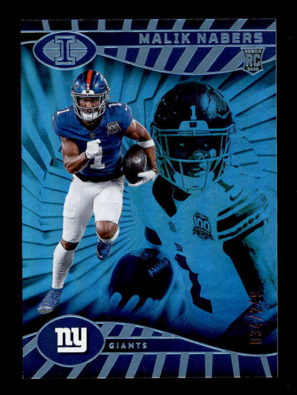 MALIK NABERS 2024 PANINI ILLUSIONS #66 GIANTS ROOKIE LIGHT BLUE #034/249 BF7014