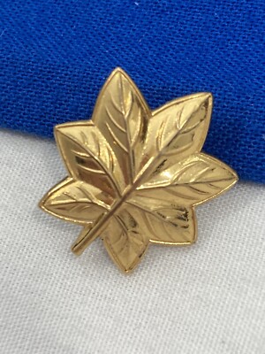 VINTAGE MILITARY US Officer Oak Leaf Sterling & 1/20 10k G.F. PIN