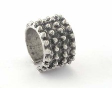 Dotted Adjustable Ring Antique Silver Plated brass 16.5mm 6US innsize Adjus 3331