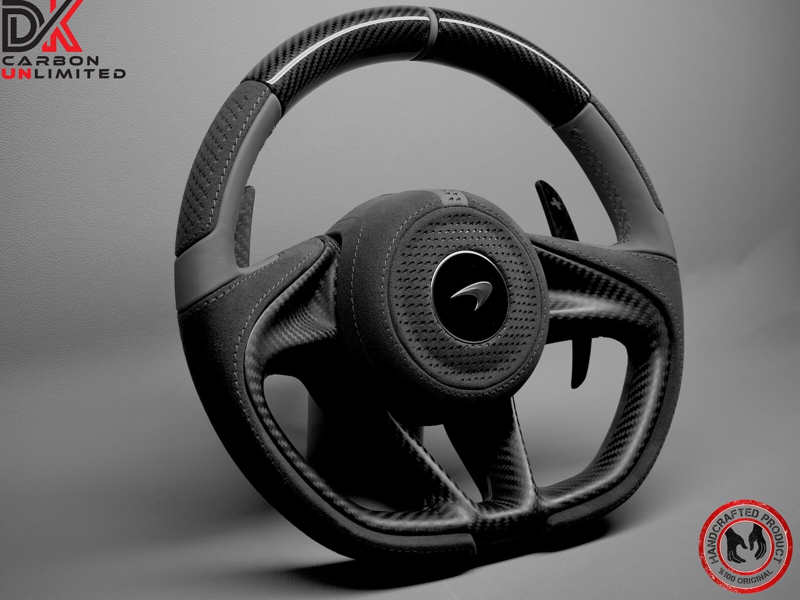 McLaren 720S 750S 765LT Spider GT Gray Ring Napa Gloss Carbon Steering Wheel