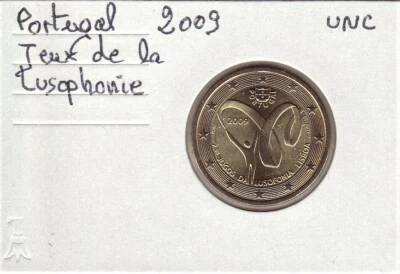2 Euro PORTUGAL 2009 - JEUX LUSOPHONIE, 2 € Commémorative UNC sous étui carton - Photo 1/2
