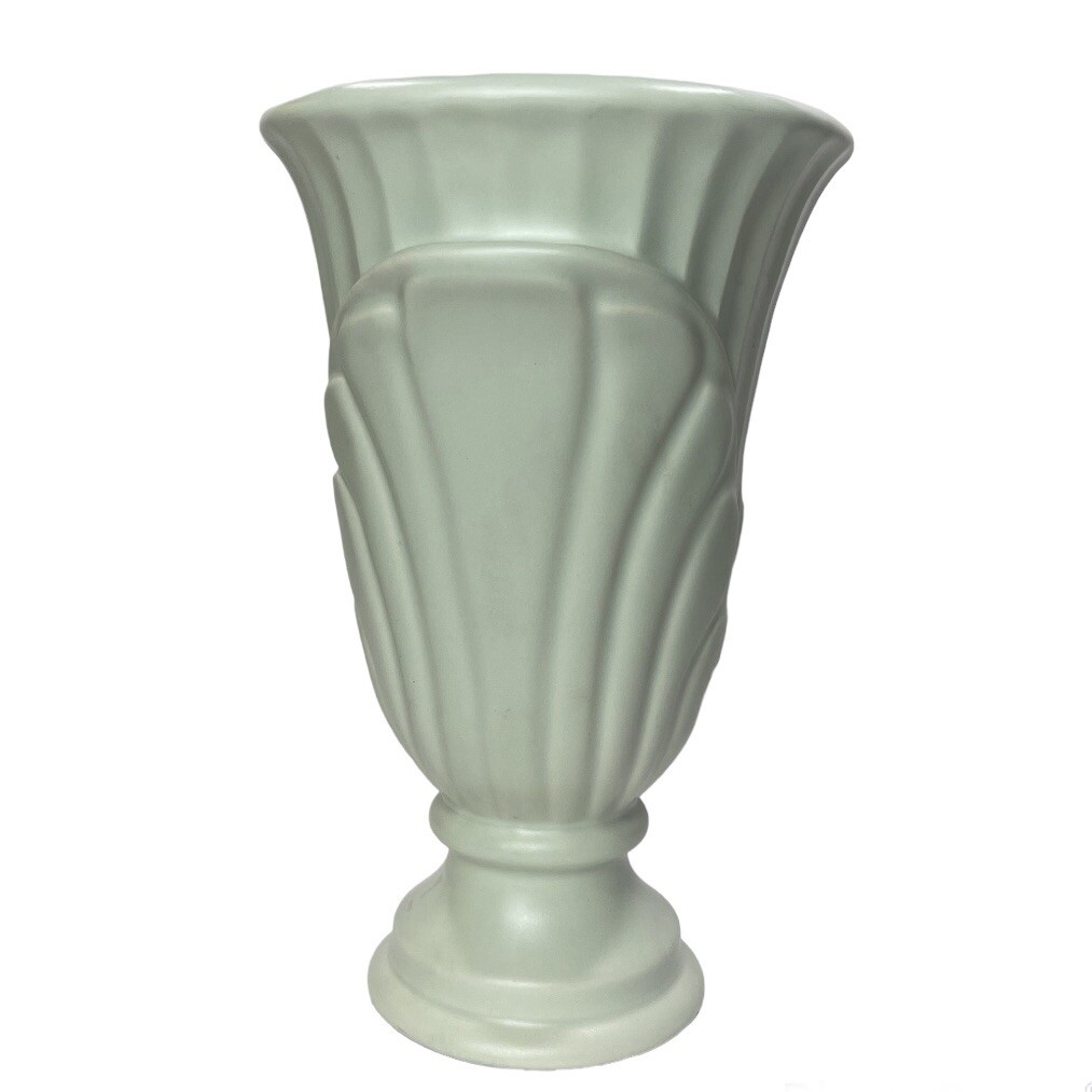 Vtg Haeger Art Pottery Vase Urn Sage Green Matte Glaze Original