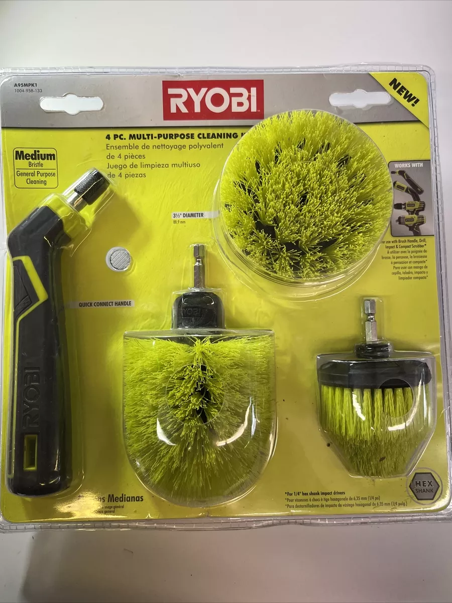 2 PC. MEDIUM BRISTLE BRUSH MULTI-PURPOSE CLEANING - RYOBI Tools