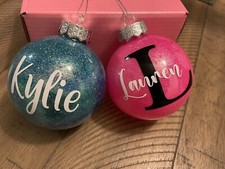Personalized Christmas Glitter Ornaments